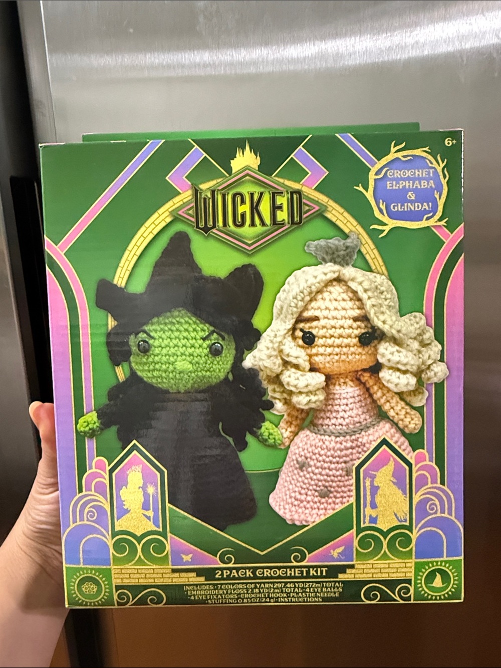 Wicked Crochet Kit - Green & Pink Plush Characters